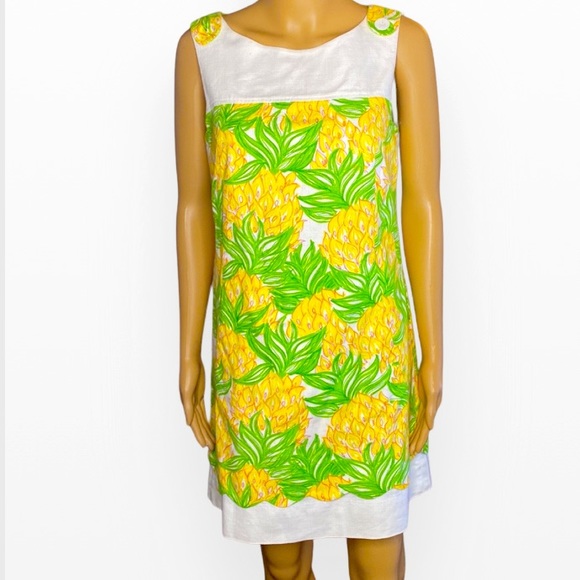 Lilly Pulitzer Multicolored Pineapple
Tropical Sleeveless Scalloped Dress Sz 6 - Picture 3 of 9